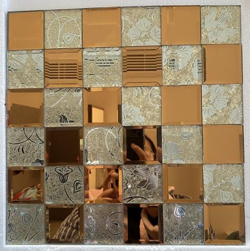 CM-MR-049 Bronze and Silver Mirror Mosaic Tile mosaic tile