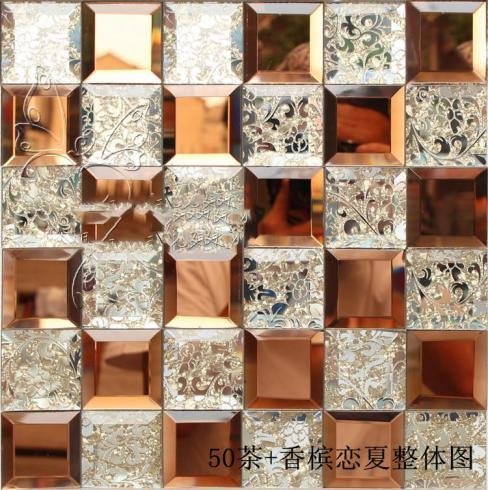 CM-MR-052 Rose Gold and Gold Mirror Mosaic Tile mosaic tile