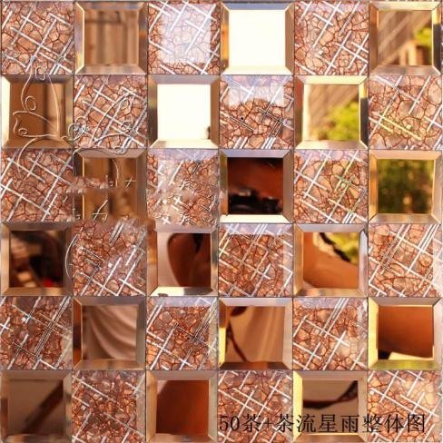 CM-MR-054 Rose Gold Geometric Mirror Mosaic Tile mosaic tile