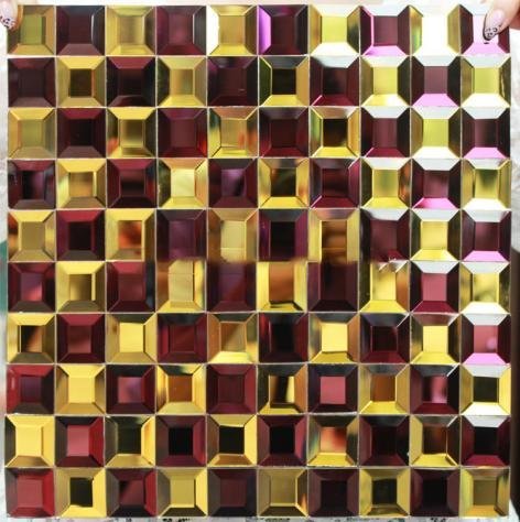 CM-MR-071 Gold and Silver Mini Checker Mirror Mosaic Tile mosaic tile