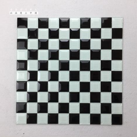CM-MR-081 Black and White Checker Mirror Mosaic Tile mosaic tile