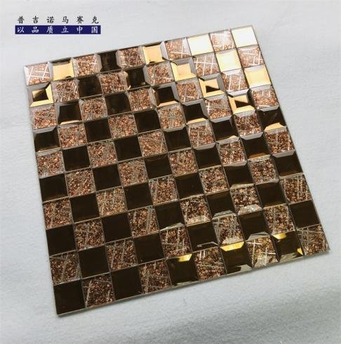 CM-MR-093 Copper Bronze Patterned Mirror Mosaic Tile mosaic tile