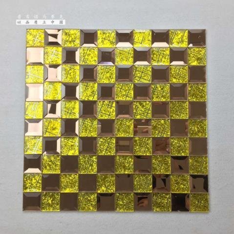 CM-MR-099 Gold and Silver Crackle Mirror Mosaic Tile mosaic tile