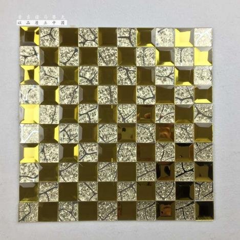 CM-MR-103 Silver and Bronze Checker Mirror Mosaic Tile mosaic tile