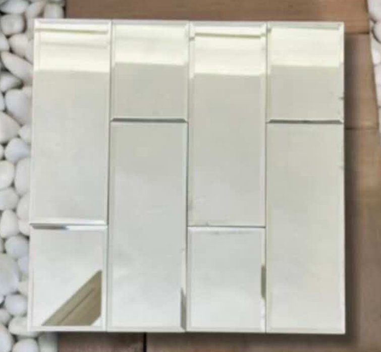 CM-MR-116 Pearl White Metro Tile Mirror Mosaic Tile mosaic tile