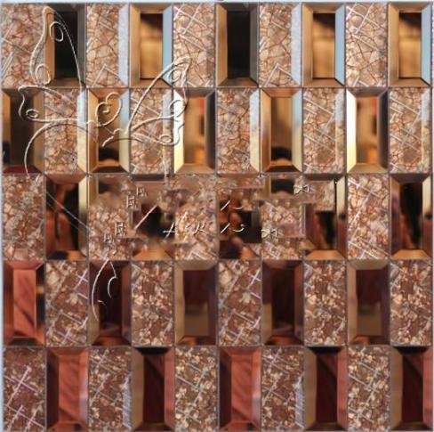 CM-MR-126 Rose Gold Crackle Mirror Mosaic Tile mosaic tile