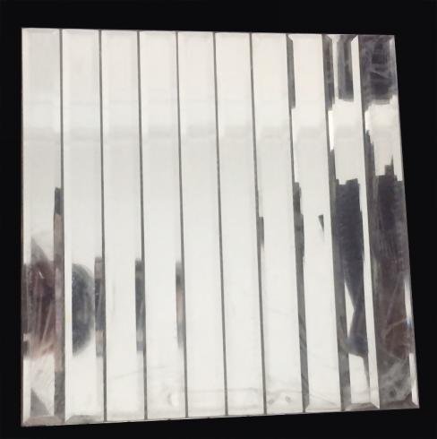 CM-MR-128 Silver and Black Strip Mirror Mosaic Tile mosaic tile