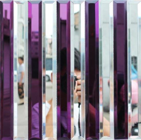 CM-MR-132 Purple and Black Strip Mirror Mosaic Tile mosaic tile