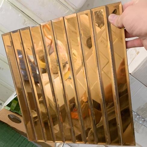 CM-MR-133 Rose Gold Strip Mirror Mosaic Tile mosaic tile