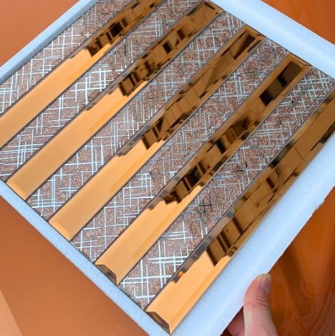 CM-MR-141 Silver Gold and Rose Strip Mirror Mosaic Tile mosaic tile