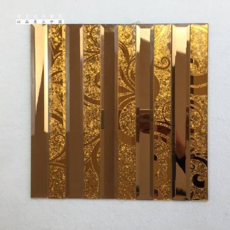 CM-MR-142 Bronze Hairline Strip Mirror Mosaic Tile mosaic tile