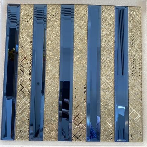 CM-MR-147 Blue and Silver Strip Mirror Mosaic Tile mosaic tile