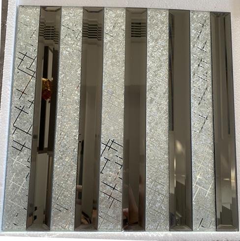 CM-MR-148 Silver and Grey Strip Mirror Mosaic Tile mosaic tile