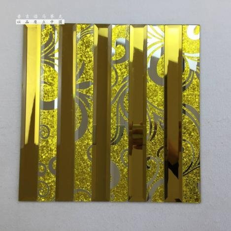 CM-MR-149 Gold and Silver Strip Mirror Mosaic Tile mosaic tile