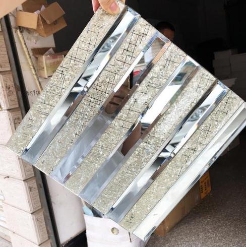 CM-MR-155 Silver Zigzag 3D Mirror Mosaic Tile mosaic tile