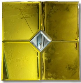 CM-MR-159 Gold Mirror with Silver Diamond Mosaic Tile mosaic tile