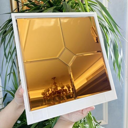 CM-MR-161 Gold 3D Hexagon Mirror Mosaic Tile mosaic tile