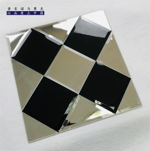 CM-MR-164 Black and Gold Diamond Mirror Mosaic Tile mosaic tile