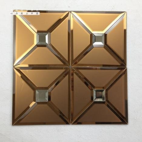 CM-MR-172 Bronze 3D Pyramid Mirror Mosaic Tile mosaic tile