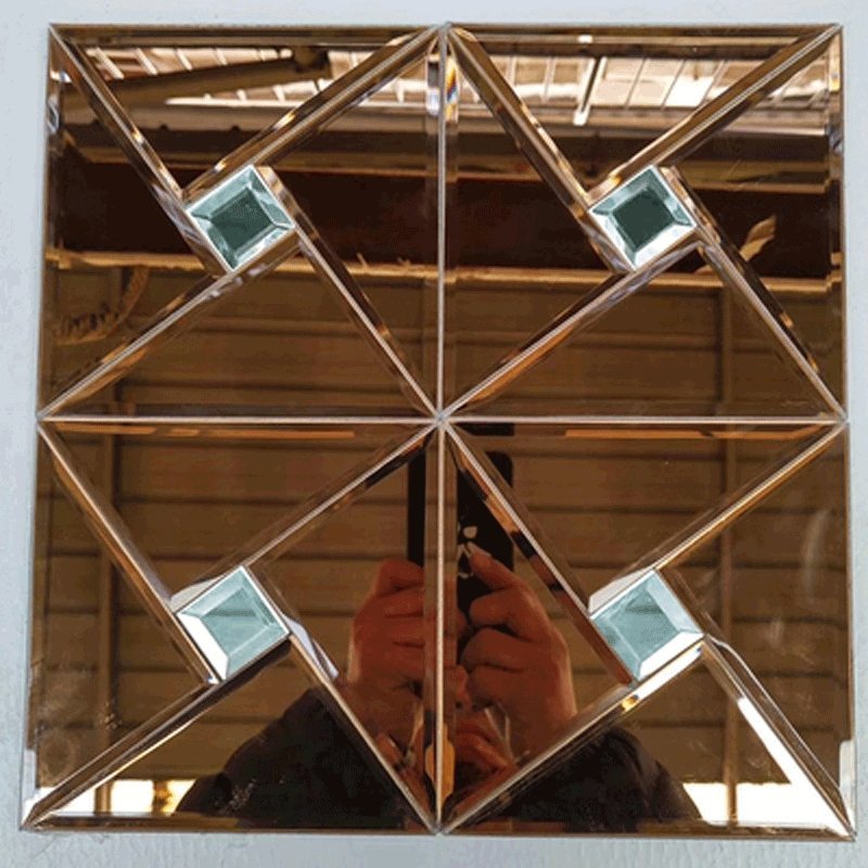 CM-MR-173 Bronze and Silver 3D Mirror Mosaic Tile mosaic tile