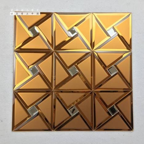 CM-MR-180 Rose Gold and Silver Diamond Mirror Mosaic Tile mosaic tile