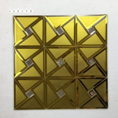 CM-MR-181 Gold Triangle 3D Mirror Mosaic Tile mosaic tile