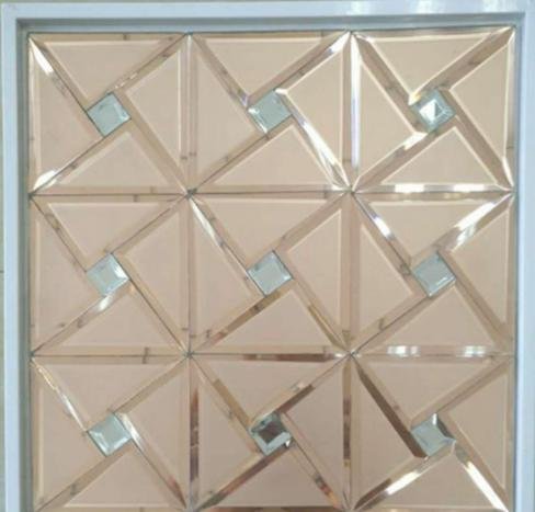 CM-MR-182 Champagne Triangle 3D Mirror Mosaic Tile mosaic tile