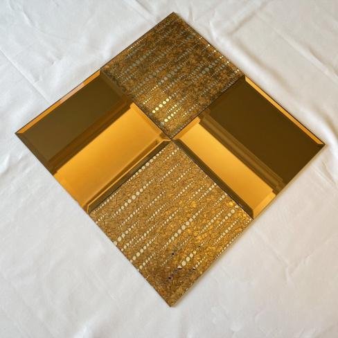 CM-MR-183 Bronze and Gold Textured Mirror Mosaic Tile mosaic tile