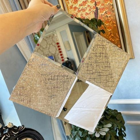 CM-MR-184 Silver and White Patterned Mirror Mosaic Tile mosaic tile