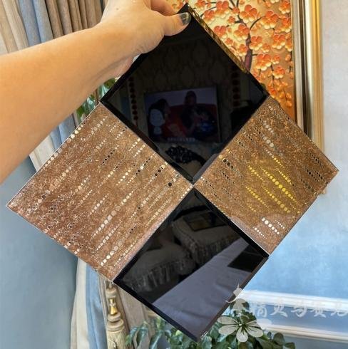 CM-MR-186 Black Bronze and Gold Diamond Mirror Mosaic Tile mosaic tile
