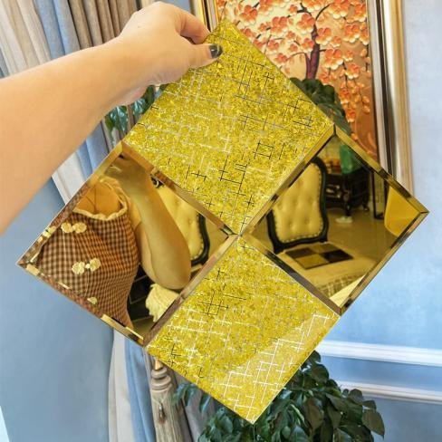 CM-MR-187 Gold and Olive Diamond Mirror Mosaic Tile mosaic tile