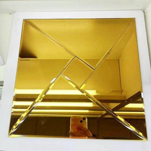 CM-MR-189 Gold and Silver Triangle Mirror Mosaic Tile mosaic tile