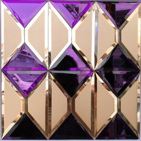 CM-MR-198 Purple and Silver Diamond Mirror Mosaic Tile mosaic tile