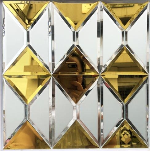 CM-MR-204 Gold and Silver Diamond Mirror Mosaic Tile mosaic tile
