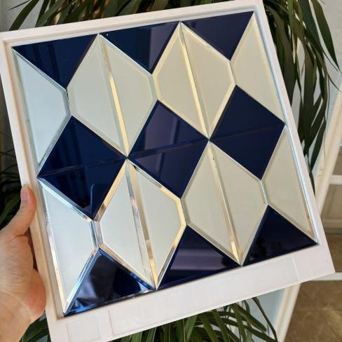 CM-MR-206 Blue and White Diamond Mirror Mosaic Tile mosaic tile