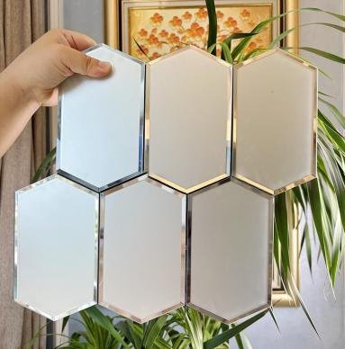 CM-MR-225 Silver Hexagon Mirror Mosaic Tile mosaic tile