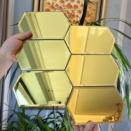 CM-MR-226 Gold Hexagon Mirror Mosaic Tile mosaic tile
