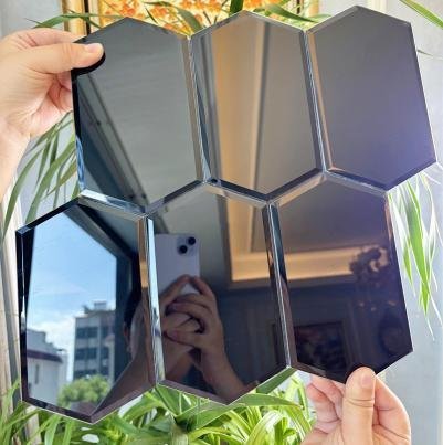 CM-MR-227 Black Hexagon Mirror Mosaic Tile mosaic tile