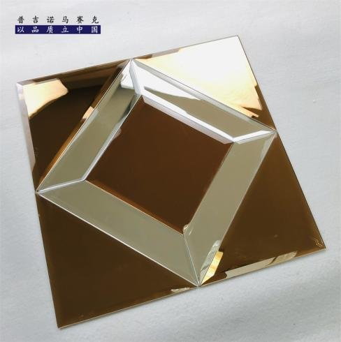 CM-MR-234 Bronze Gold Frame Mirror Mosaic Tile mosaic tile
