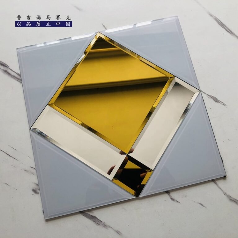 CM-MR-235 Gold and Silver Frame Mirror Mosaic Tile mosaic tile