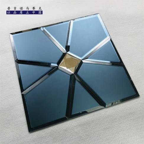 CM-MR-252 Blue and Silver Triangle Mirror Mosaic Tile mosaic tile