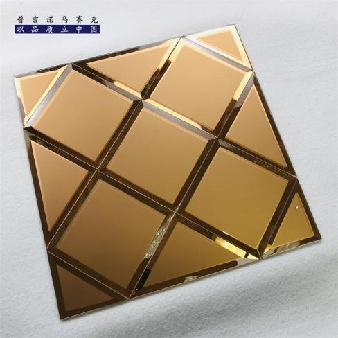 CM-MR-254 Bronze and Gold Diamond Mirror Mosaic Tile mosaic tile