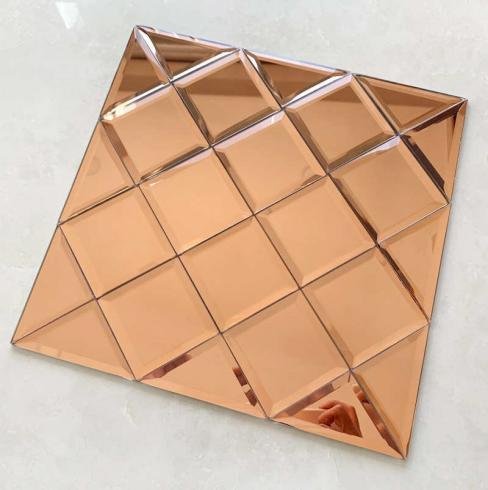 CM-MR-257 Rose Gold Diamond Mirror Mosaic Tile mosaic tile