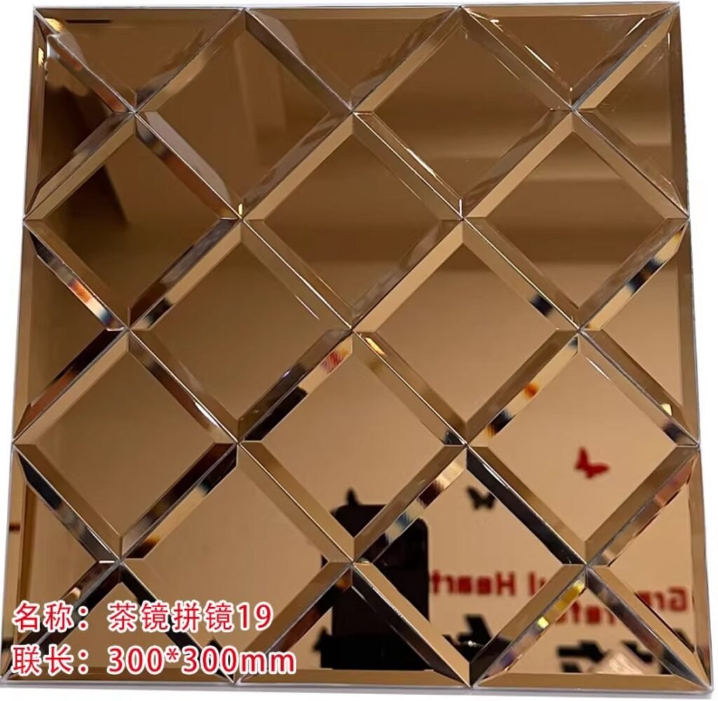 CM-MR-262 Rose Gold and Bronze Diamond Mirror Mosaic Tile mosaic tile