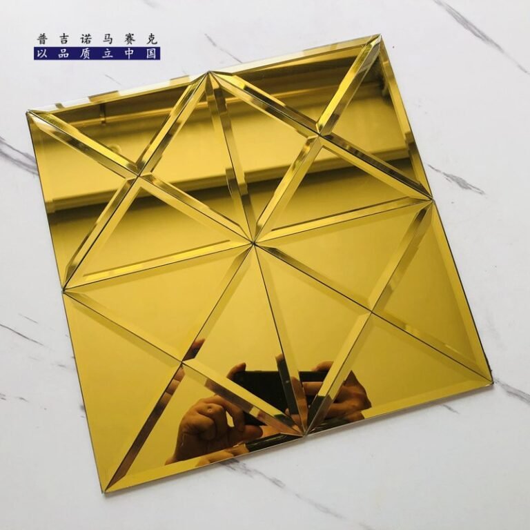 CM-MR-263 Gold 3D Diamond Mirror Mosaic Tile mosaic tile