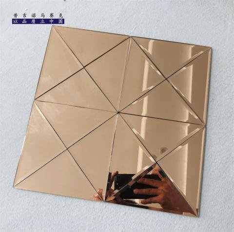 CM-MR-264 Champagne Gold 3D Diamond Mirror Mosaic Tile mosaic tile