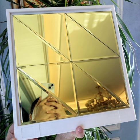 CM-MR-265 Gold and White Diamond Mirror Mosaic Tile mosaic tile