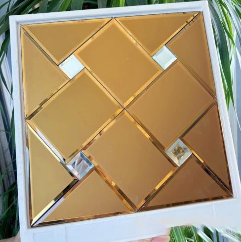 CM-MR-268 Bronze and Gold Diamond Mirror Mosaic Tile mosaic tile