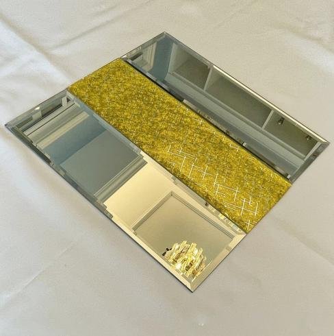 CM-MR-278 Silver and Gold Wave Strip Mirror Mosaic Tile mosaic tile