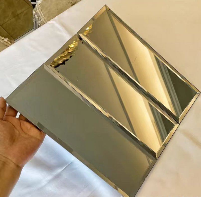 CM-MR-281 Silver and Gold 3D Mirror Mosaic Tile mosaic tile